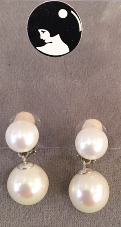 CLIPS ARGENT PERLES IRISEES BOUTONS 08m+BOULES 12mm 