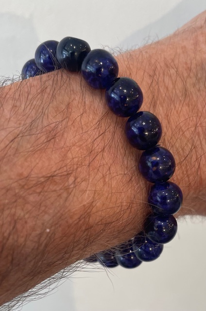 BRACELET ELASTIQUE 20 PERLES LAPIS LAZULIE 10mm 