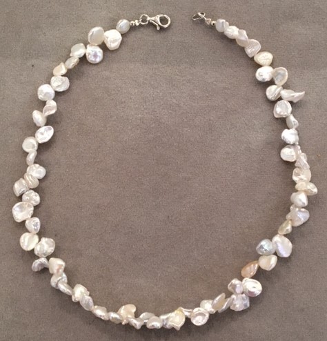PARURE COLLIER+BRACELET+BOUCLES PERLES EAU DOUCE KESHIS BLANCHES