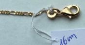 BRACELET GOURMETTE CHAINE FIGARO 16cm+1 PERLE d'EAU DOUCE 05mm