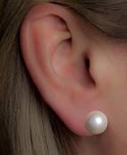 CLIPS ARGENT PERLES IRISEES BOULES 12mm BLANC 