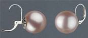 DORMEUSES CATALANES ARGENT PERLES IRISEES BOULES 14mm ROSE CLAIR