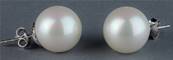 PUCES ARGENT 925°% PERLES IRISEES BOULES 14mm BLANC  BO/1014