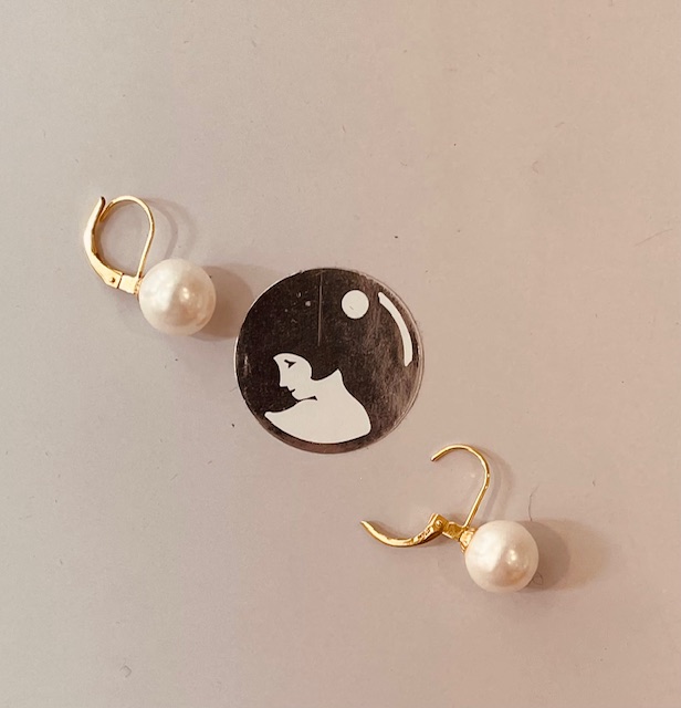 DORMEUSES CATALANES ARGENT DORE PERLES de BOHEME de qualité STH BOULES 10mmA