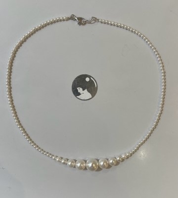 COLLIER en DEGRADE  45cm 1 CHUTE de PERLES de BOHEME de qualité STH de 12mm à 03mm Fermoir en ARGENT 925°%