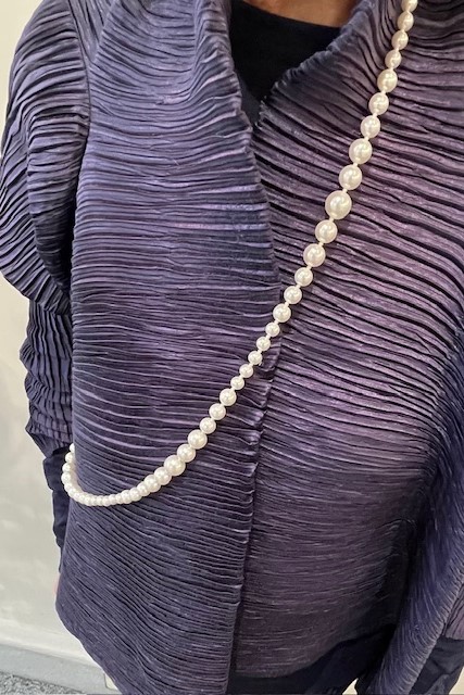 COLLIER SAUTOIR 120cm perles PERLES de BOHEME de qualité STH 5 CHUTES 14mm 
