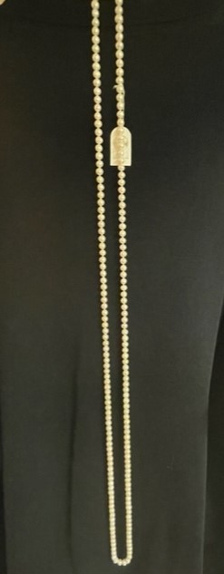 COLLIER 1m50 PERLES EAU DOUCE 07/08mm avec NOEUDS FERMOIR ARGENT 925°%