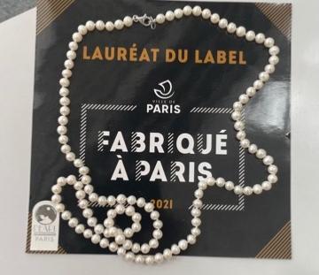COLLIER PERLES EAU DOUCE 07/08mm 90cm NDS FERMOIR TOI et MOI ARGENT RHODIEARGENT
