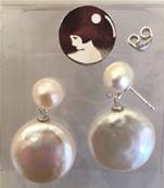 PUCES ARGENT 925 BOUTONS 08mm+PASTILLES N°4 PERLES EAU DOUCE