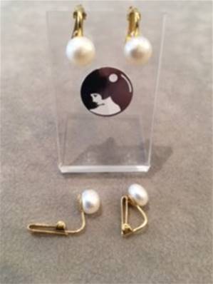 BABY CLIPS WHITE CREAM FRESH WATER PEARLS BUTTONS 07mm