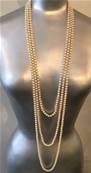 COLLIER PERLES BOHEME 06mm 120cm avec des Noeuds Fermoir A