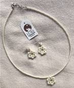 PARURE COLLIER+BOUCLES OREILLES PERCEES  ROSACE P