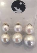 CLIPS ARGENT BOUTONS 10mm+BOULES 16mm PERLES IRISEES
