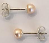 PUCES ARGENT BOUTONS 3/4 de 05mm PERLES EAU DOUCE ROSE PECHE