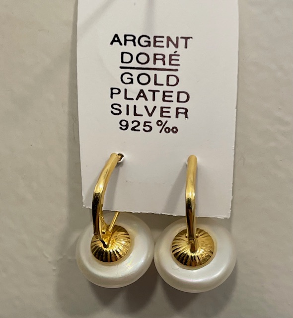 DORMEUES CATALANES ARGENT DORE BOUTONS 12mm BLANC