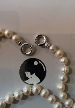 COLLIER PERLES EAU DOUCE 07/08mm 90cm NDS FERMOIR TOI et MOI ARGENT RHODIEARGENT