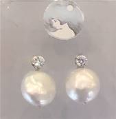 PUCES ARGENT ZIRCONS 05mm+PASTILLES N°3 PERLES EAU DOUCE