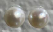 PUCES ARGENT DORE BOUTONS 3/4 de 07mm PERLES EAU DOUCE BLANC