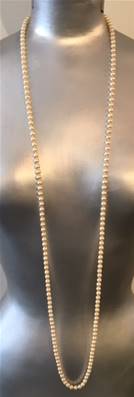 COLLIER PERLES BOHEME 06mm 120cm avec des Noeuds Fermoir A