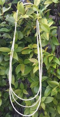 COLLIER 3 RANGS PERLES UREA 2&3mm 65cm SSF