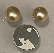 PUCES ARGENT BOUTONS 3/4 de 09mm PERLES EAU DOUCE ROSE PECHE