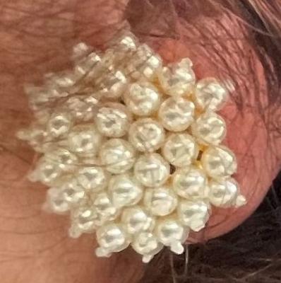 CLIPS PLAQUE OR - BO/911.5.30 RESILLE de PERLES UREA BLANCHES 05mm