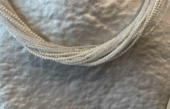 COLLIER 20 rangs ROCAILLE de BRODERIE et PERLES 02mm 48cm 